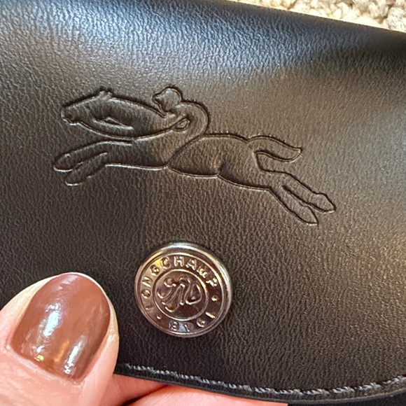 Longchamp Black Crossbody Bag mini le pilage leather - Picture 9 of 10